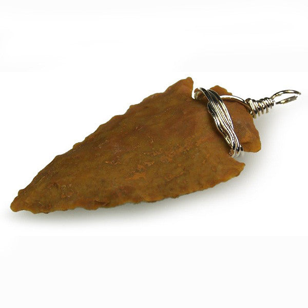 Arrowhead Pendant - Camel Agate