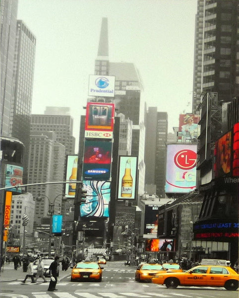 New York Adverts 2 - 35cm x 28cm - 24mm Thick Wooden Base