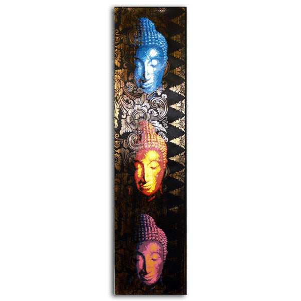 Buddha 3 (blue, gold, pink) - Painting