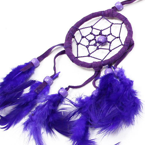 6x Bali Dreamcatchers - Small Round - Turq/Pink/Purp