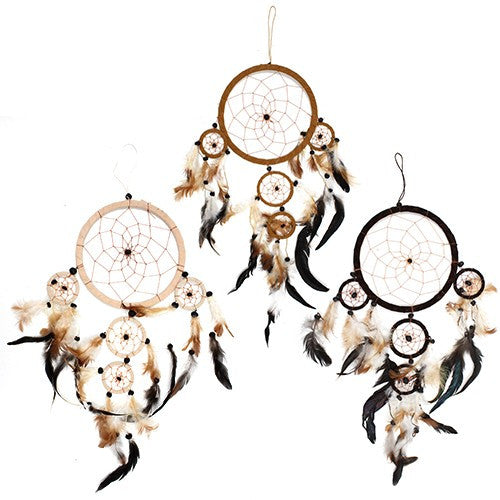 3xBali Dreamcatchers - Large Round - Cream/Coffee/Choc