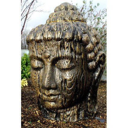 Buddha Head Motif Wood Effect 100cm