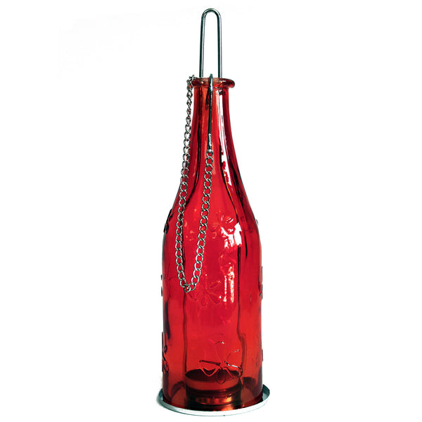 Recycled Bottle Lantern - Ruby