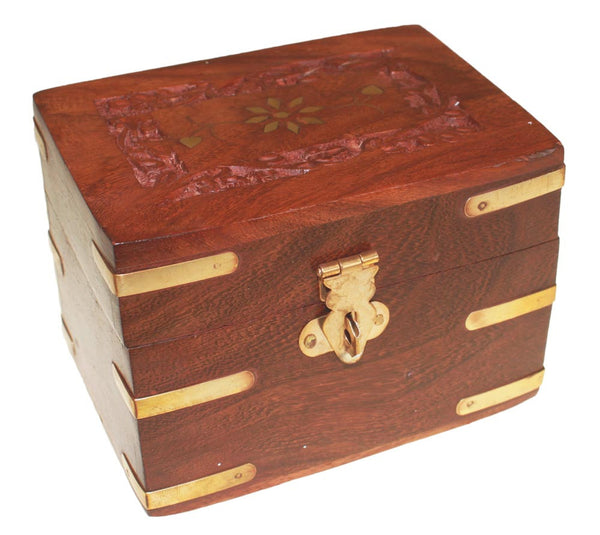 Carved Wooden Box holds 6x10ml bottles