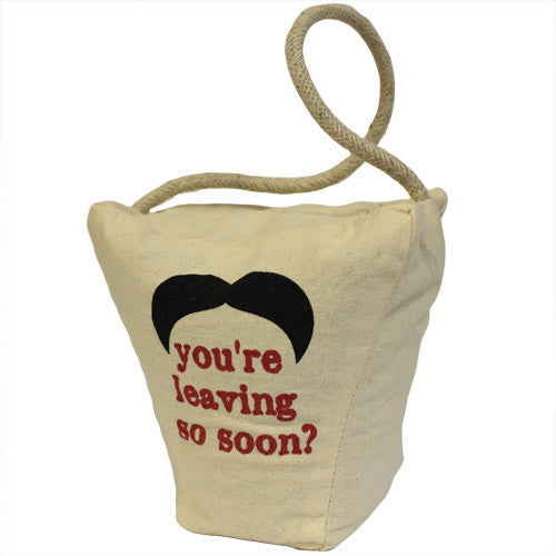 Lrg Face Shape Cotton Door Stop - Mustache Leaving?
