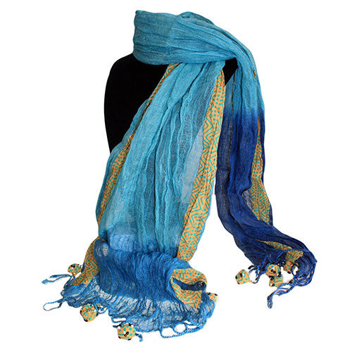Linen Décor Scarf - Blues Combo