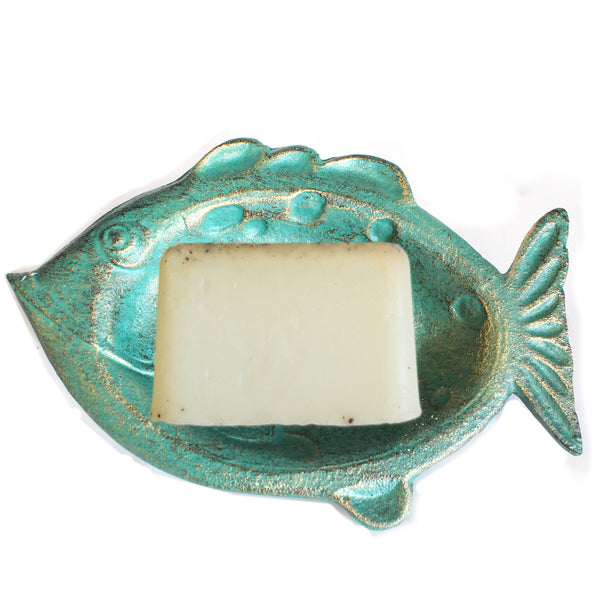 Cast Iron Soap Dish - Fish - Verdigris