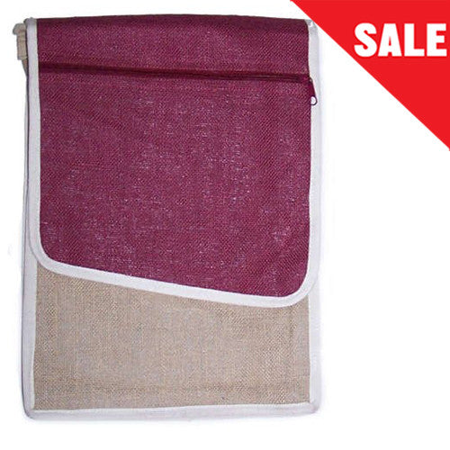 Jute Laptop Bag - Burgundy