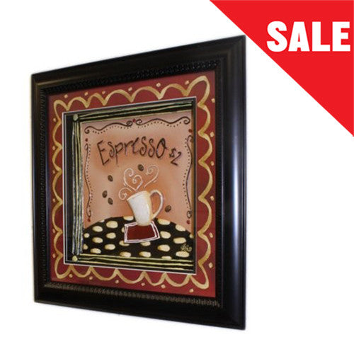 Hand Painted Relief Art - Espresso