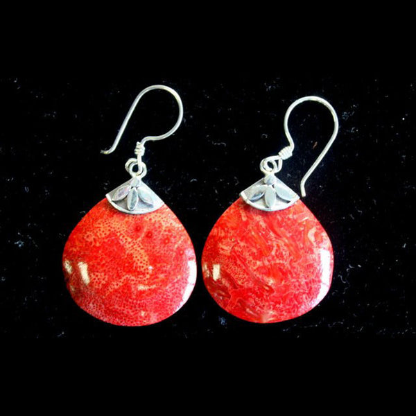 Ball Drops Coral Earrings