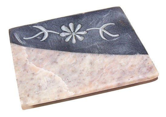 Soapstone 7 Carved Marble Soap Dish - 115mm x 90mm