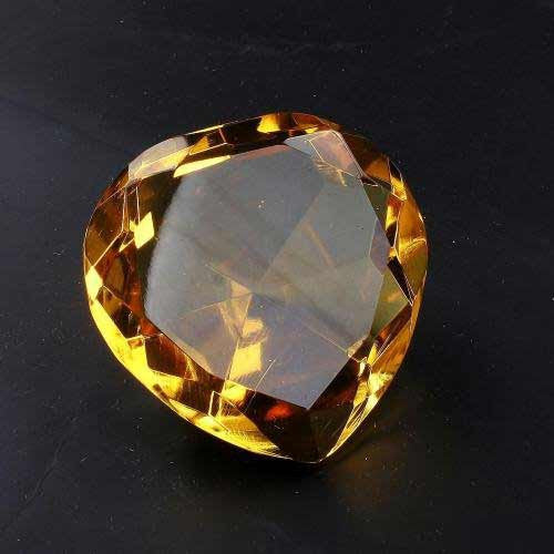 Plain Yellow Crystal Heart