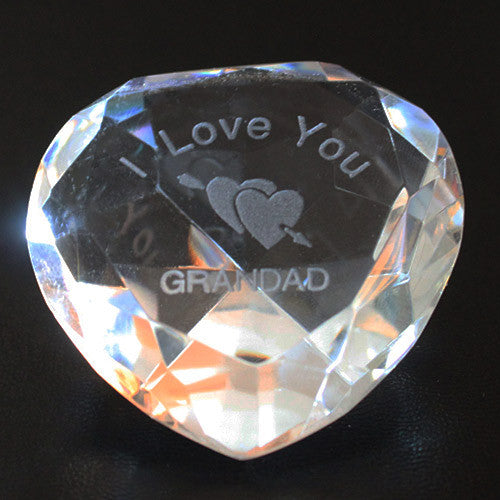 I Love you Grandad & Clear Crystal Heart