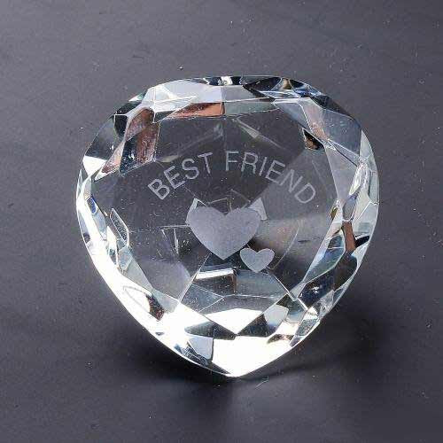Best Friend  Clear Crystal Heart