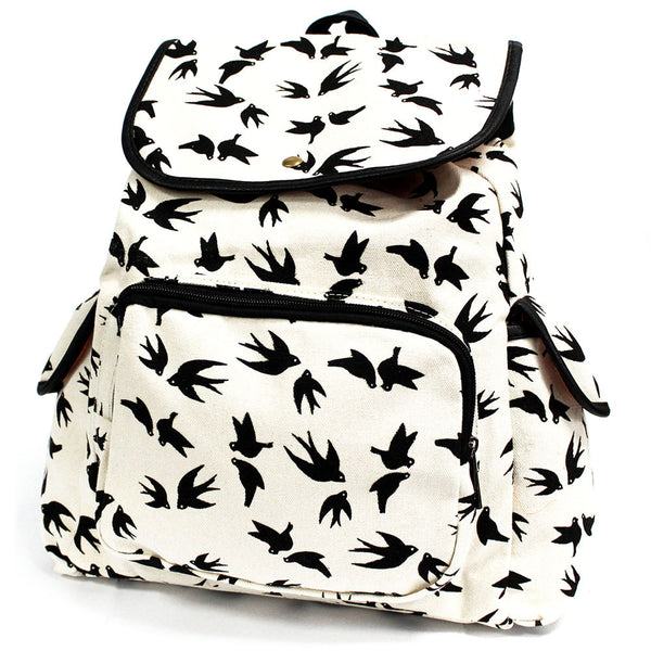 Traveller Backpacks - 3 Pocket Black Swallows