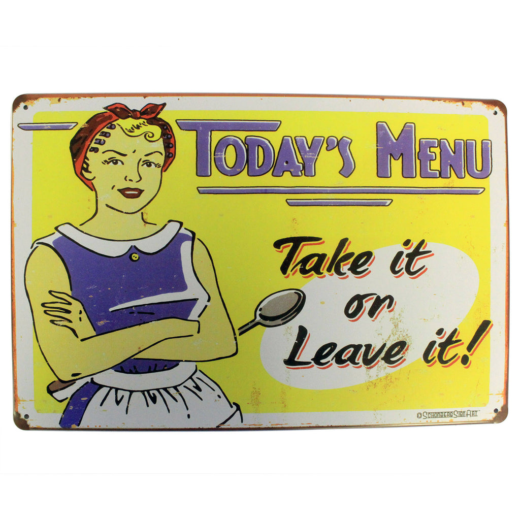 Metal Plaque - Today's Menu