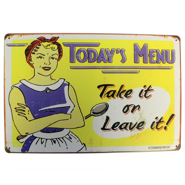 Metal Plaque - Today's Menu