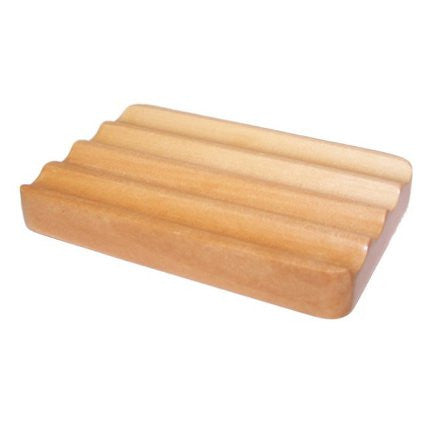 Hemu Wood Soap Dish - Corrugated